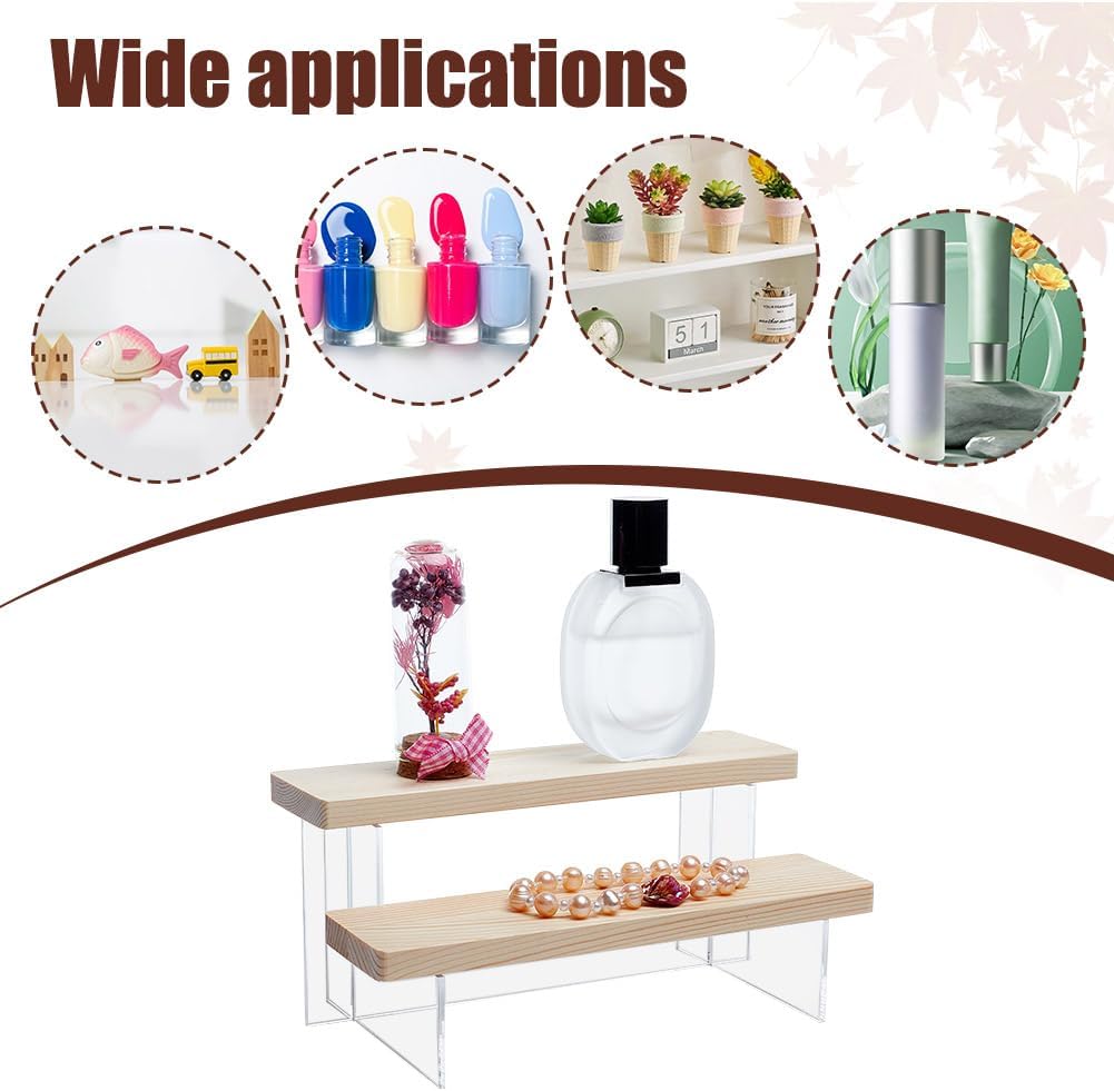 Tabletop Small Food Stand Risers Acrylic Display Makeup Step / Antique White