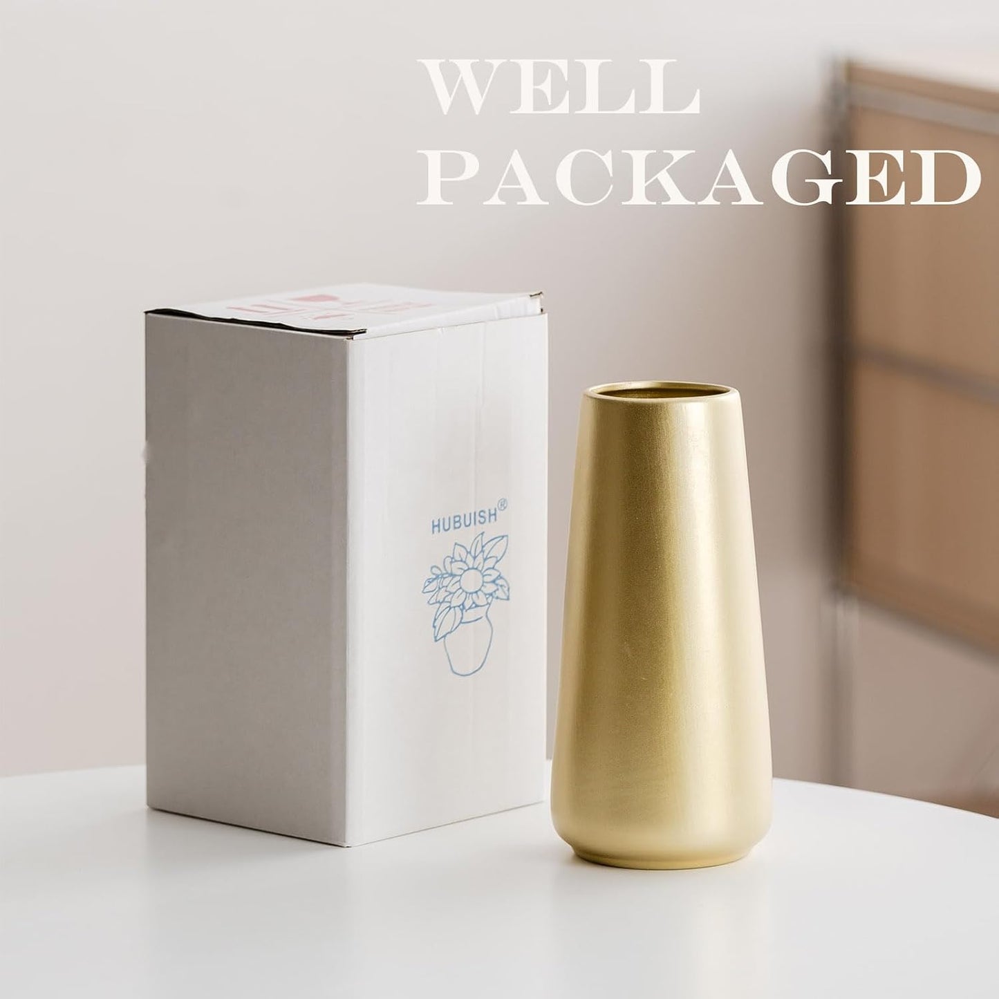 Minimalist Modern Vases / Light Gold / Big