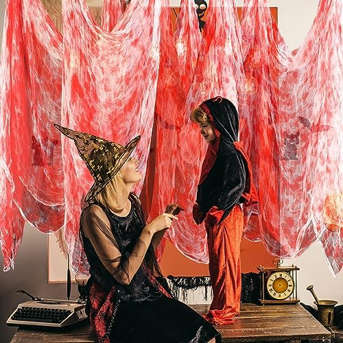 Boao Halloween Bloody Cheesecloth for Craft, 85 x 197 Inch
