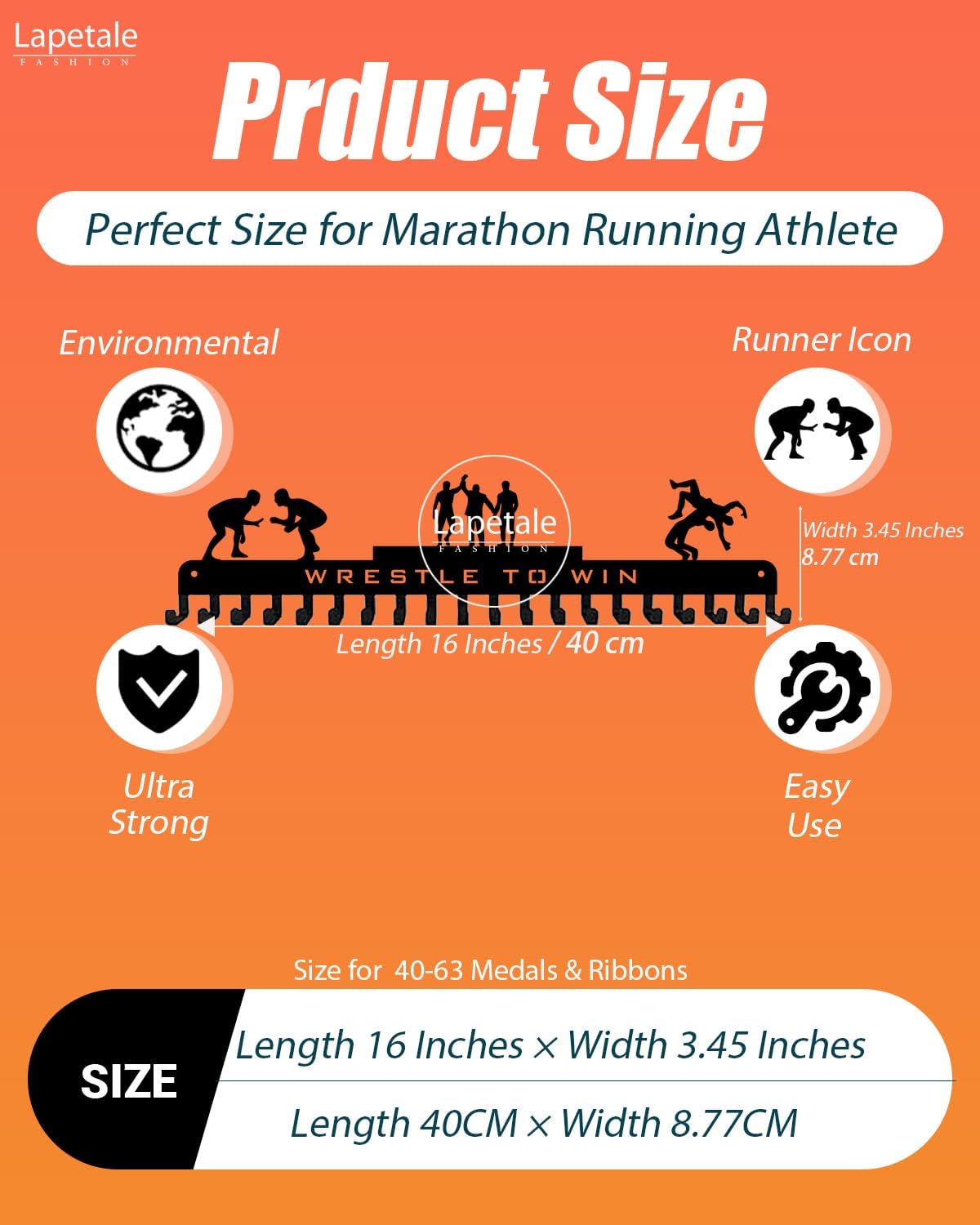 Medal Hanger Display Rack-Wall Mount Steel for 63+ Medals Easy to Install