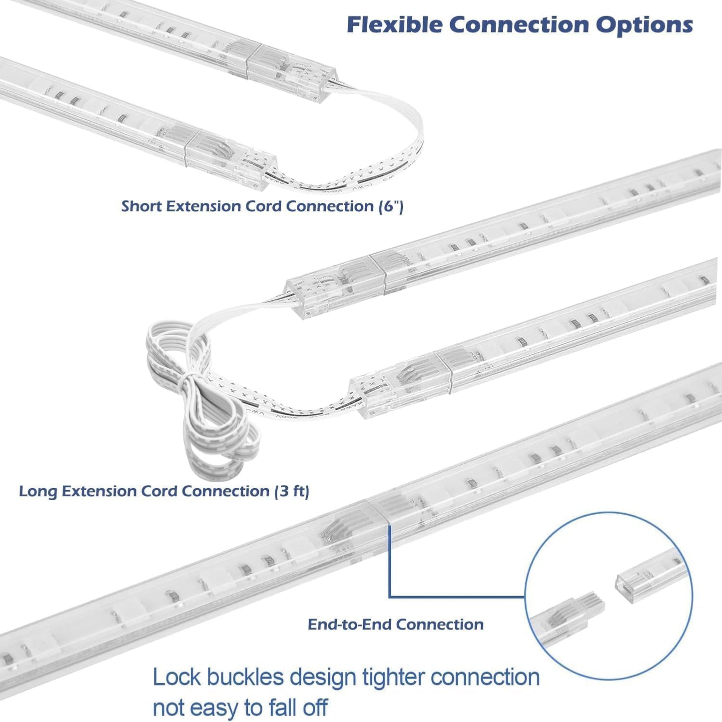 Cefrank Color Cabinet Lighting, 4pcs 12" Linkable RGB LED Light Bar Kit for Display Cabinet, Smart App & Remote