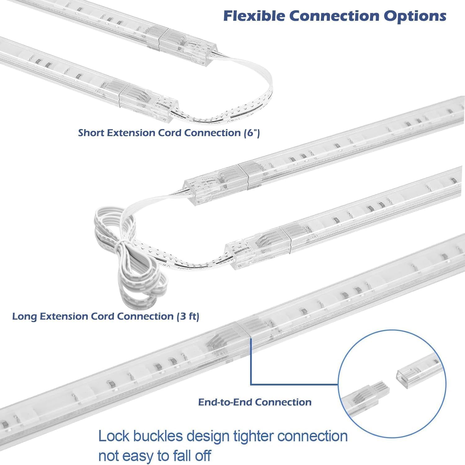 Cefrank Color Cabinet Lighting, 4pcs 12" Linkable RGB LED Light Bar Kit for Display Cabinet, Smart App & Remote