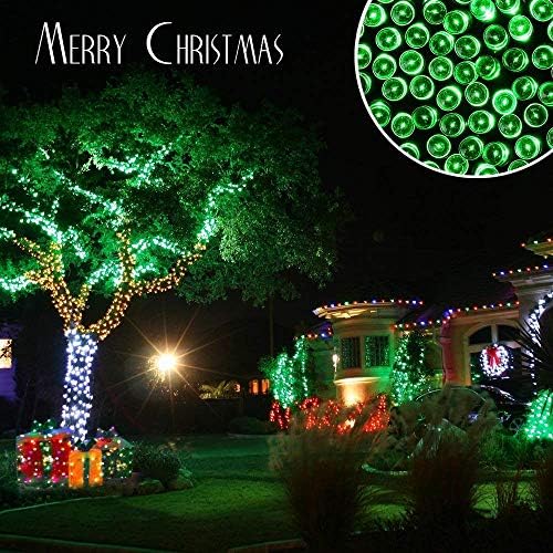 Joomer Solar Christmas Lights Outdoor,2PACK Total 144FT 400LED, Green