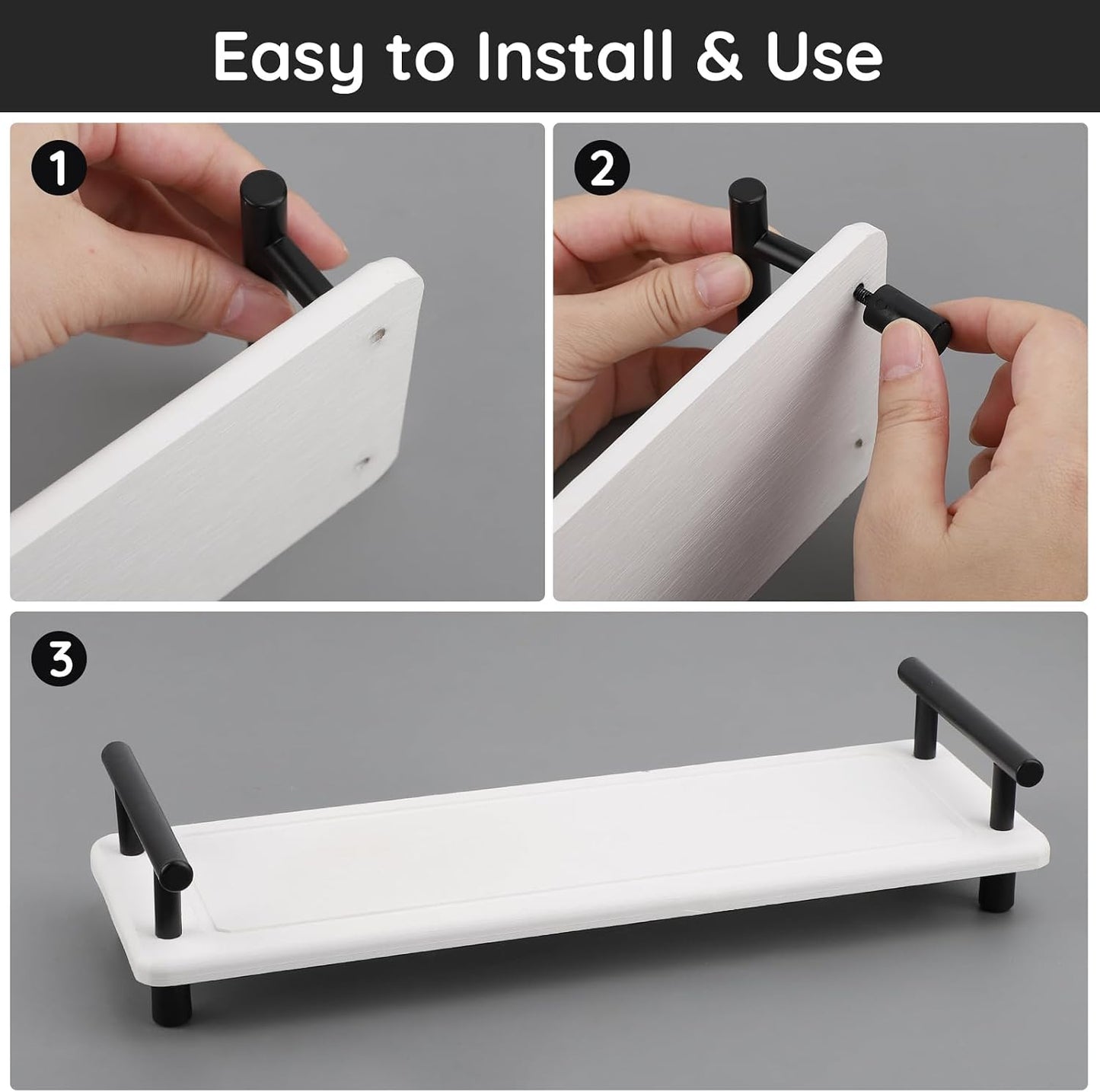 in Bathroom Tray / White / 12.2 x 3.9 x 2.5