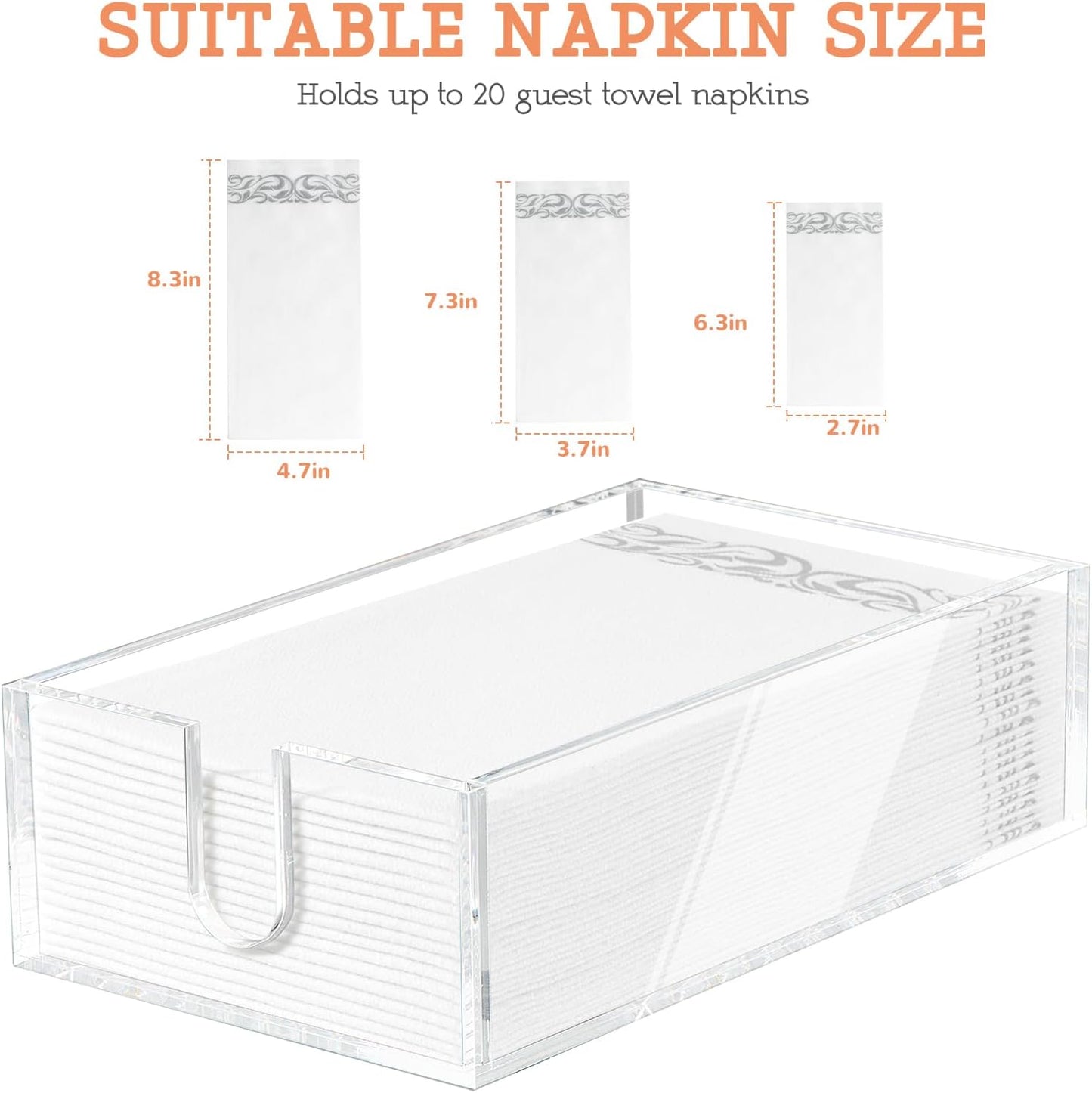 Acrylic Napkin Holder / 0.2in Thickness / Clear