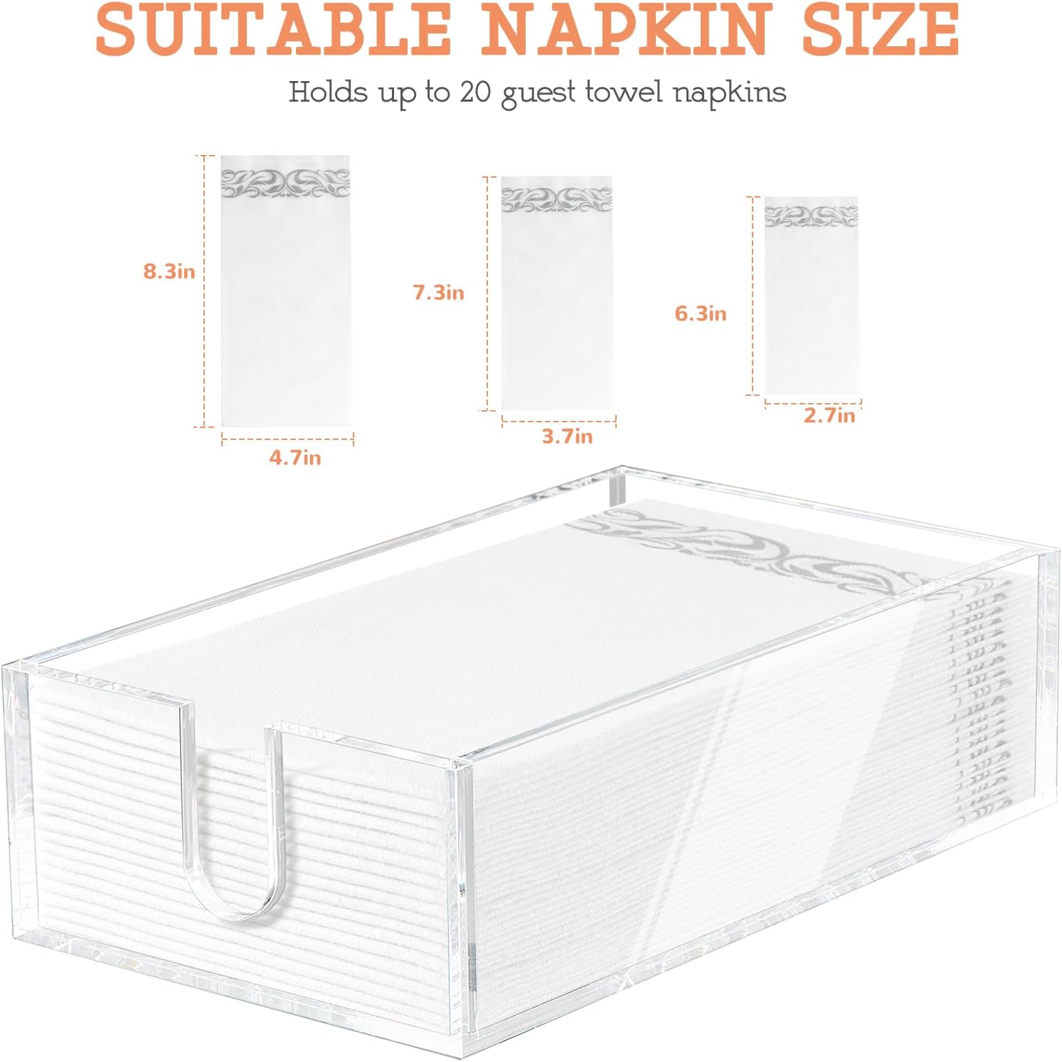 Acrylic Napkin Holder / 0.2in Thickness / Clear