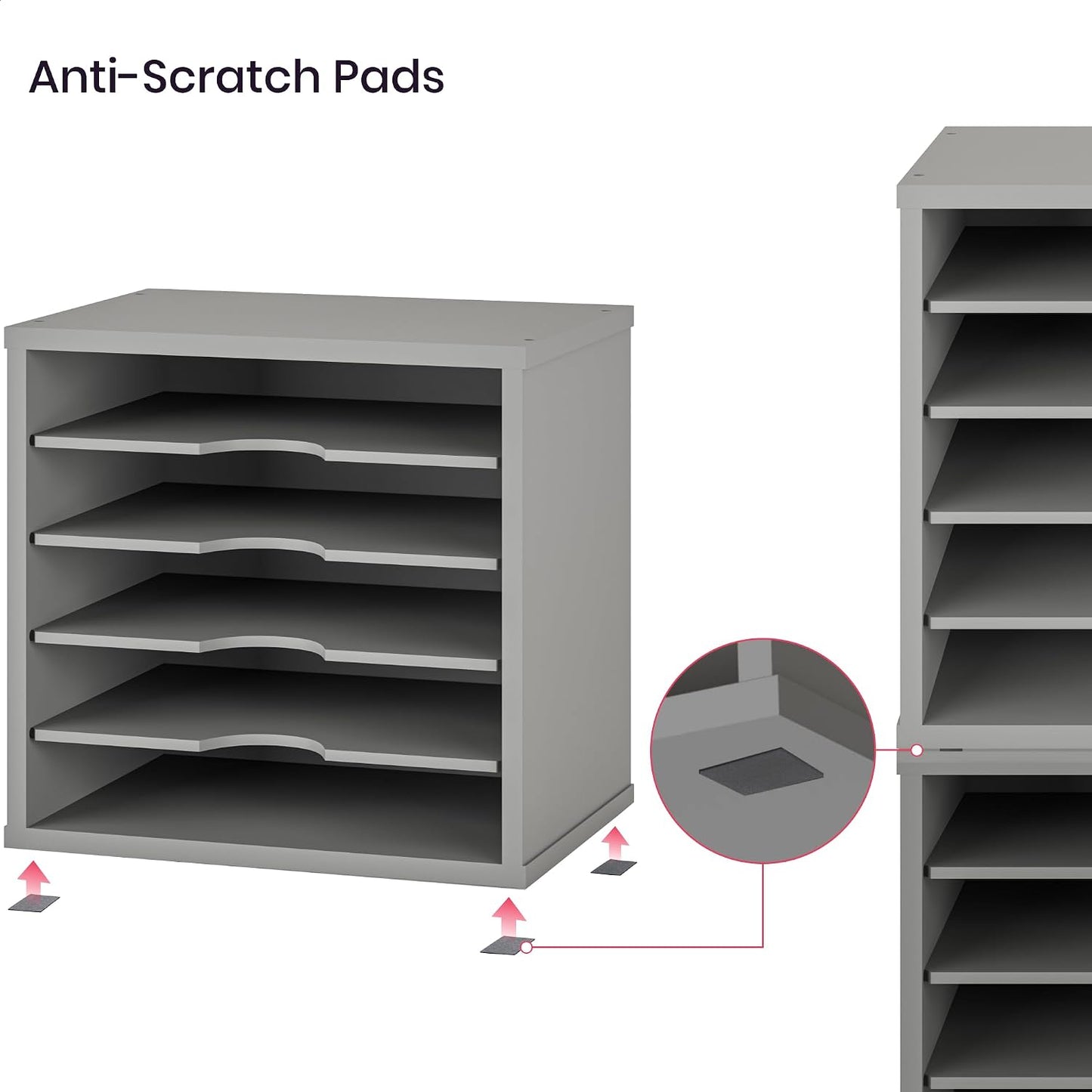 Ballucci 5-Tier File Organizer for Desk, Wooden Mail Sorter, Office Desk Organization, Paper Storage Organizers, Folder