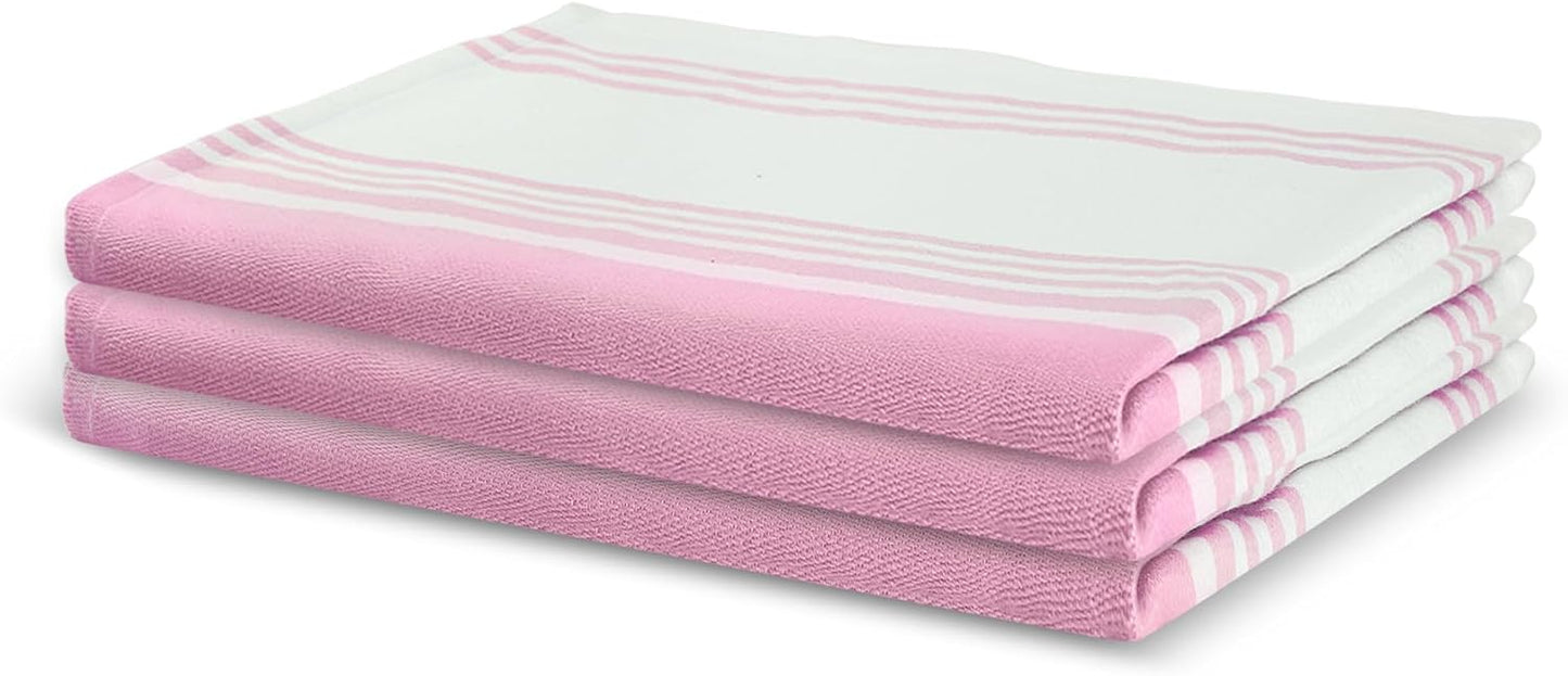 Urban Villa Kitchen Towels Cotton Dish Towels 20”x30” (Set of 6) Baby Pink