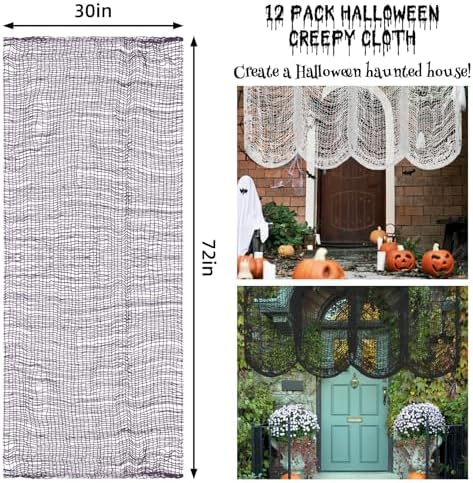 Legigo 12 Pack Halloween Creepy Cloths, Halloween Fabric Yard Decorations