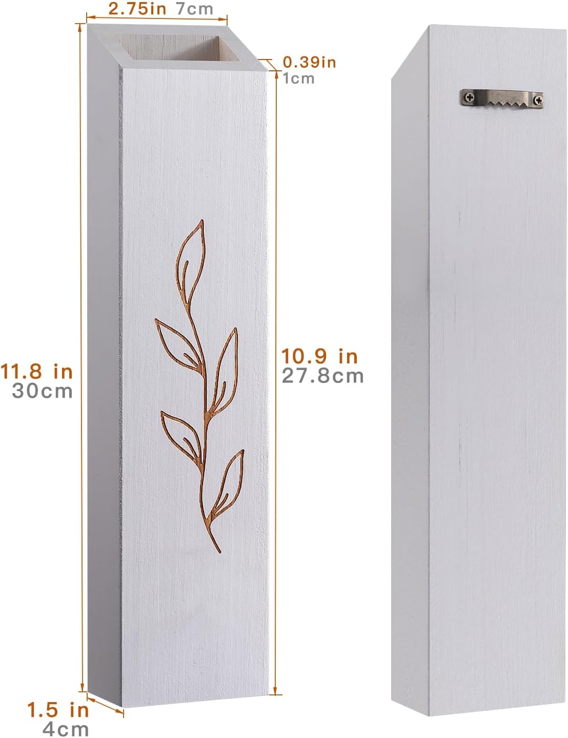 Wood Wall Planter / White / Set of 4