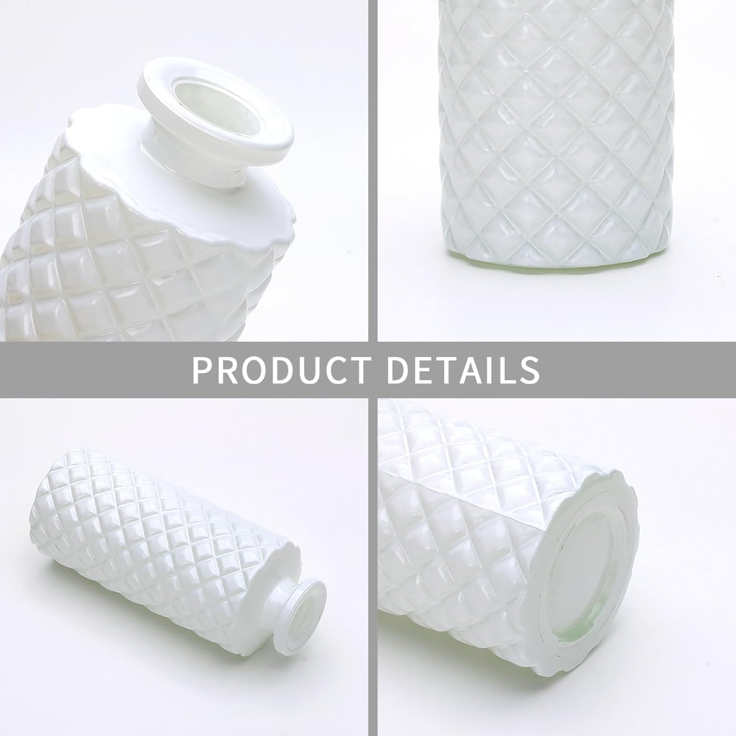 Glass Bud Vase in Bulk / White / Set of 8