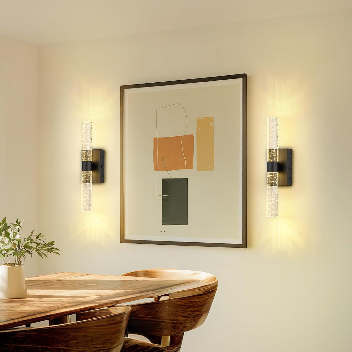 Battery Operated Wall Sconces Set of 2, 20000mAh Rechargeable Wall Light | Remote Control 3000K-6000K Dimmable LED