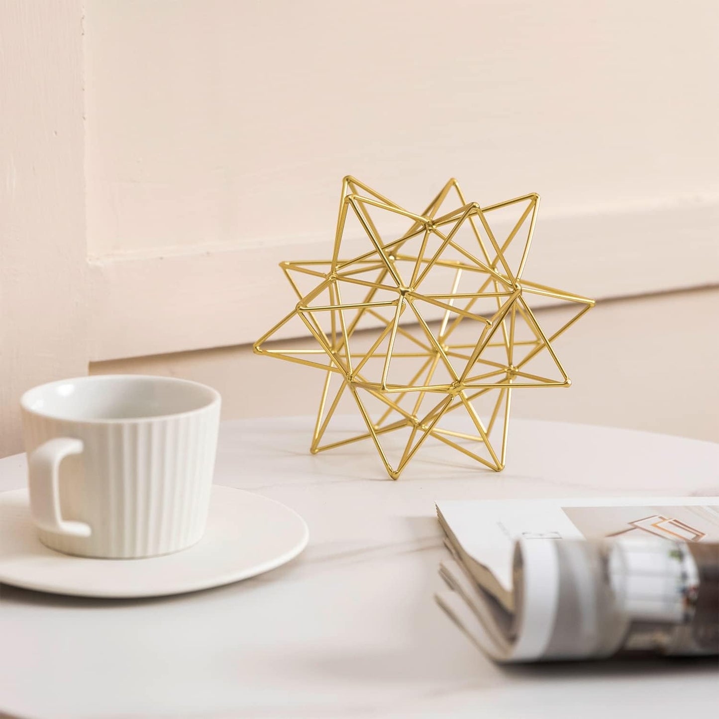 3D Metal Geometric Sculpture / Gold