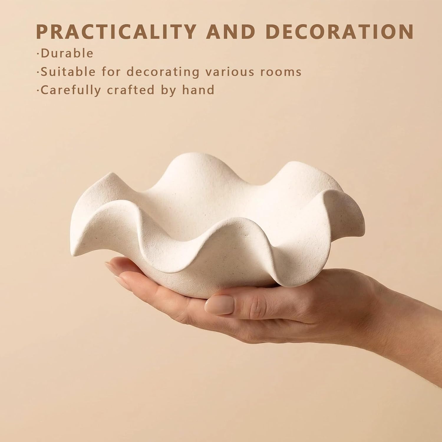 Ceramic Flower Decorative Bowl / White