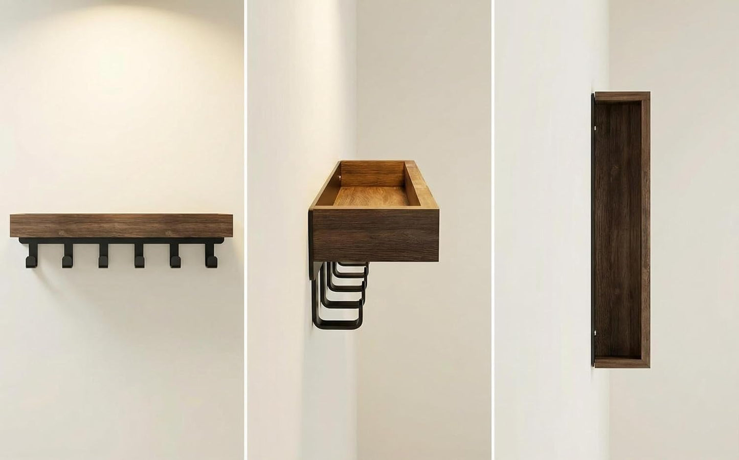 Wall Mount Key Holder / Natural Wood