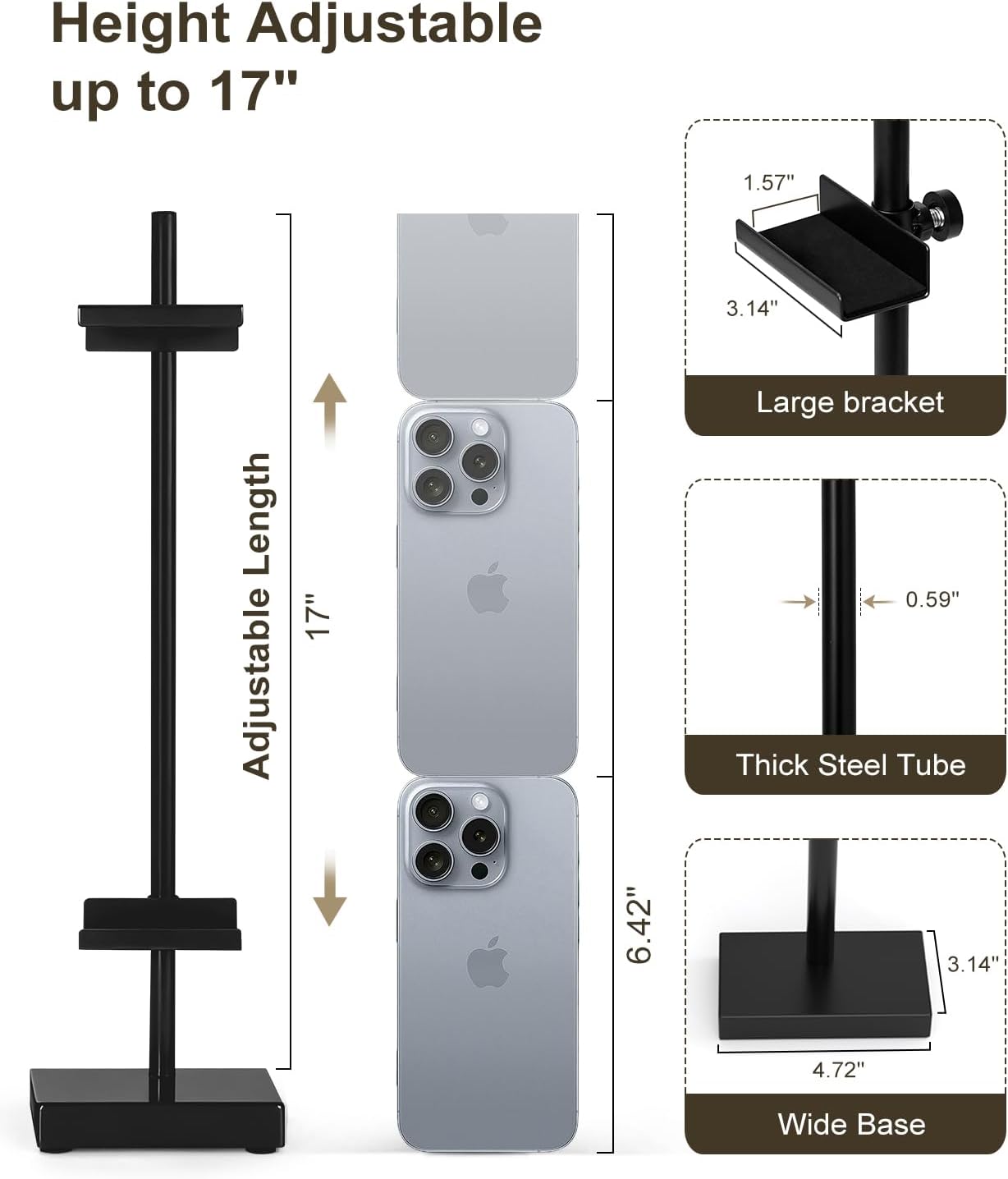 Metal Picture Frame Holder Stand Table / Black