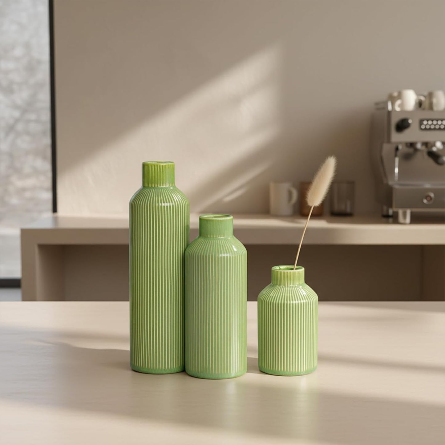 Ceramic Flower Vase / Mint Green / Set of 3