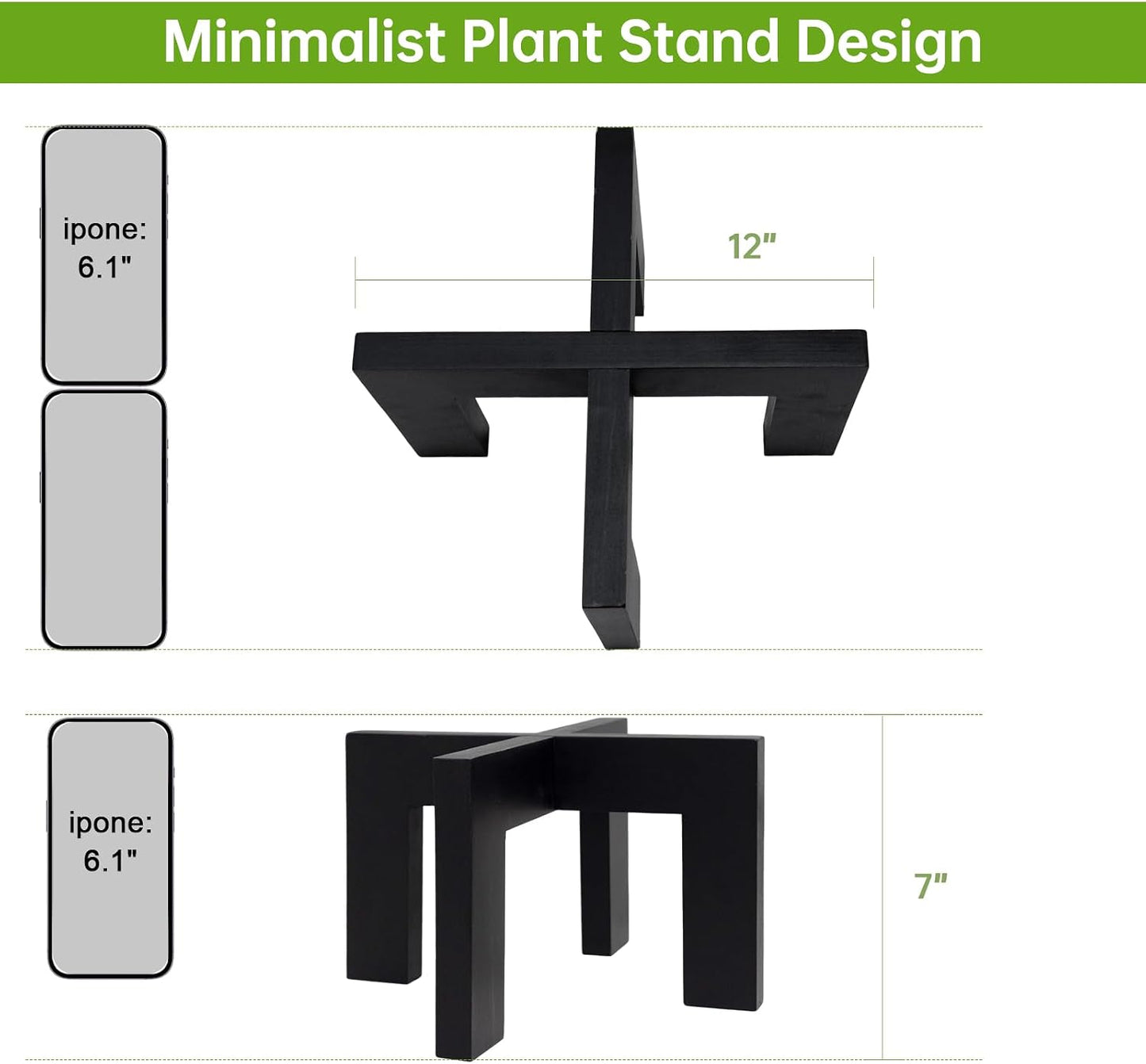 2 Pack Wood Plant Stand Indoor Holders for Plants, Sturdy Flower Pot Stands Plants Shelf, Wooden Stool for Patio Plant