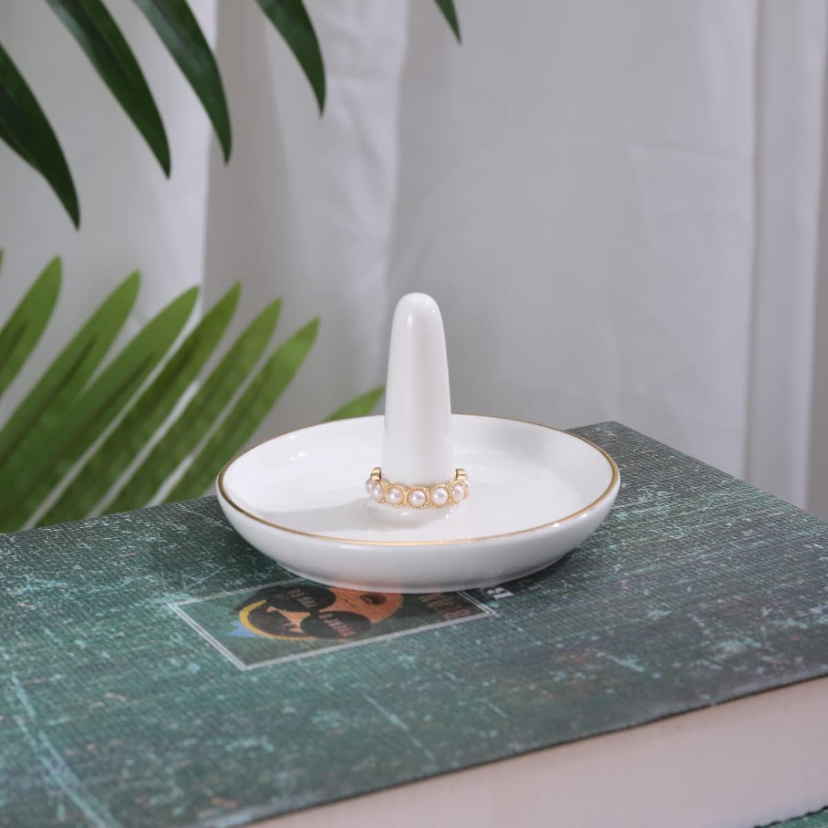 White Ring Dish Holder / White 1 / 4 Inch