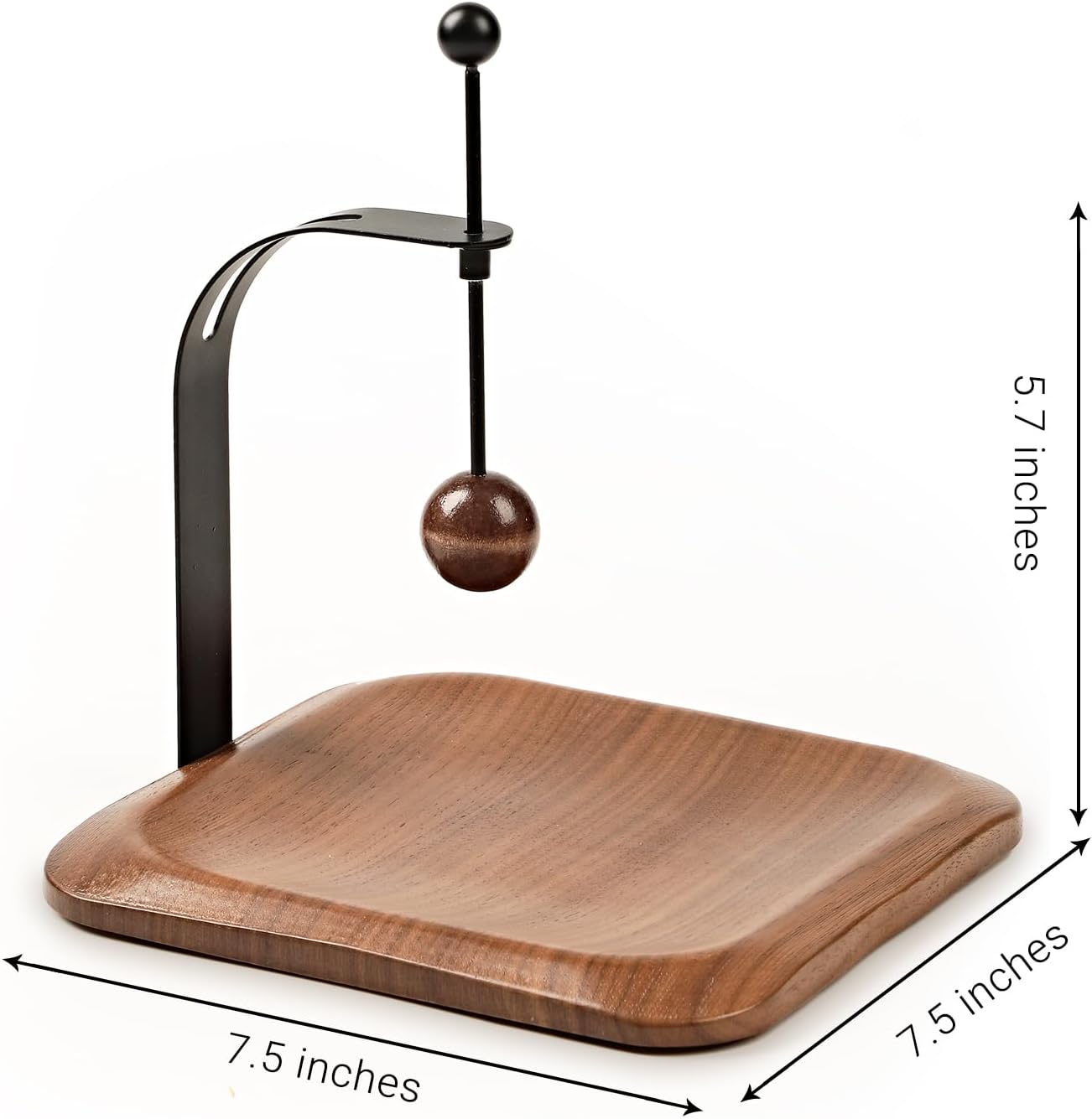 Modern Table Napkin Holder in Solid Walnut Wood / Black