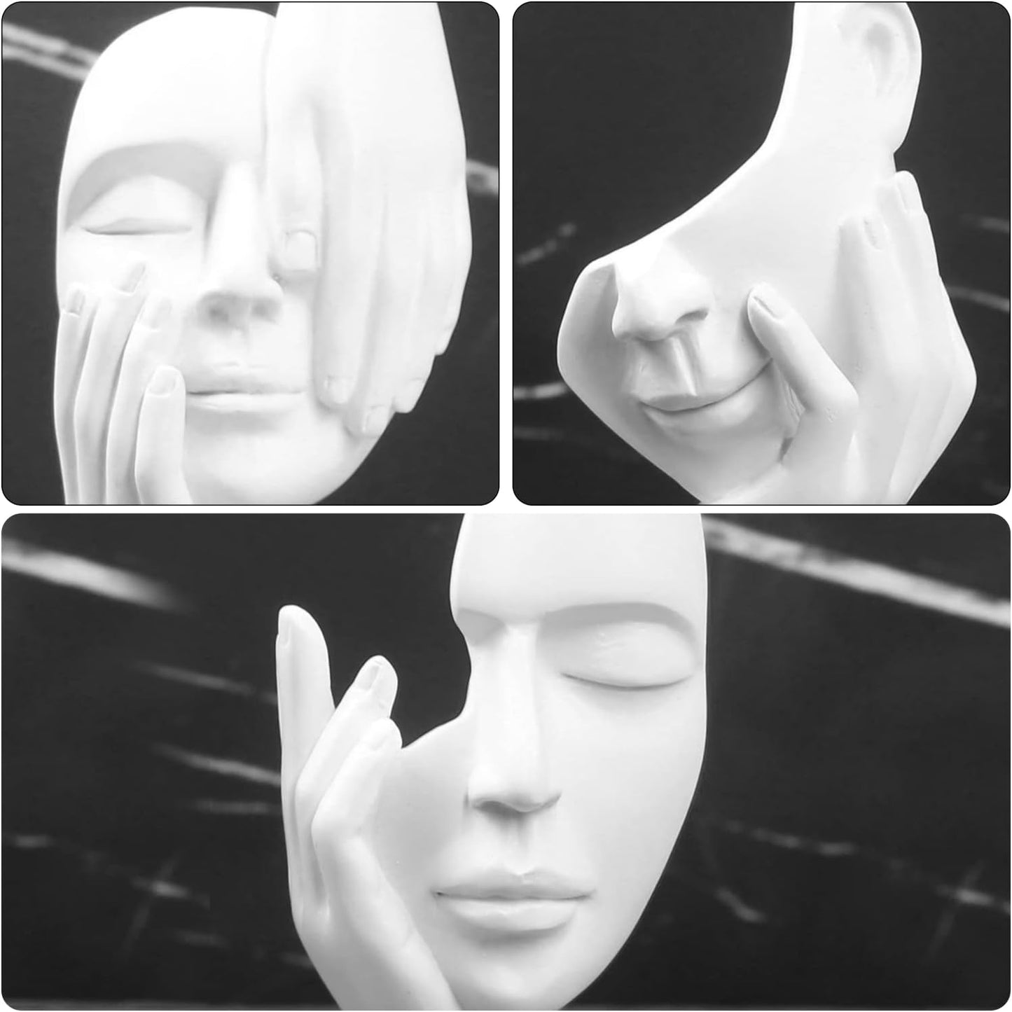 Thinker Statue / Collectible Figurines / White-2 / Set of 3