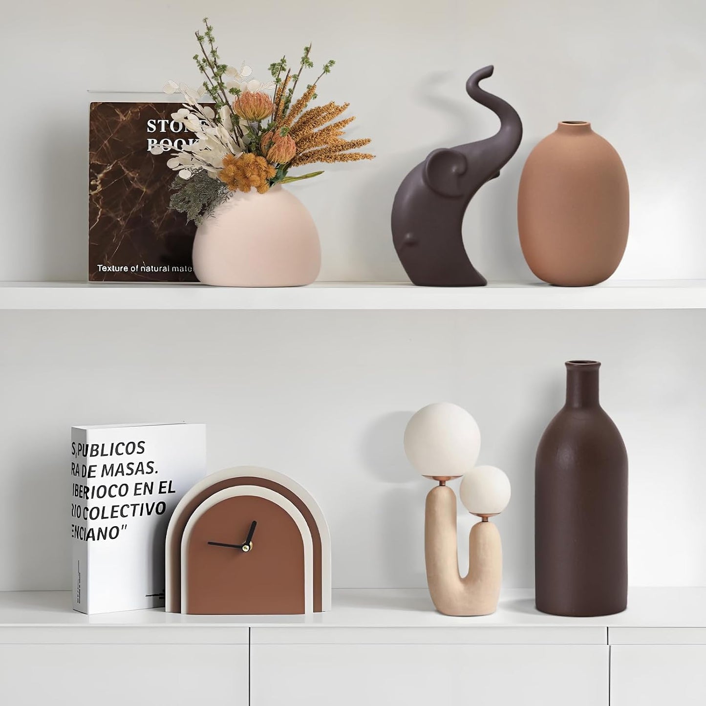 Neutral Ceramic Vase Set / Natural