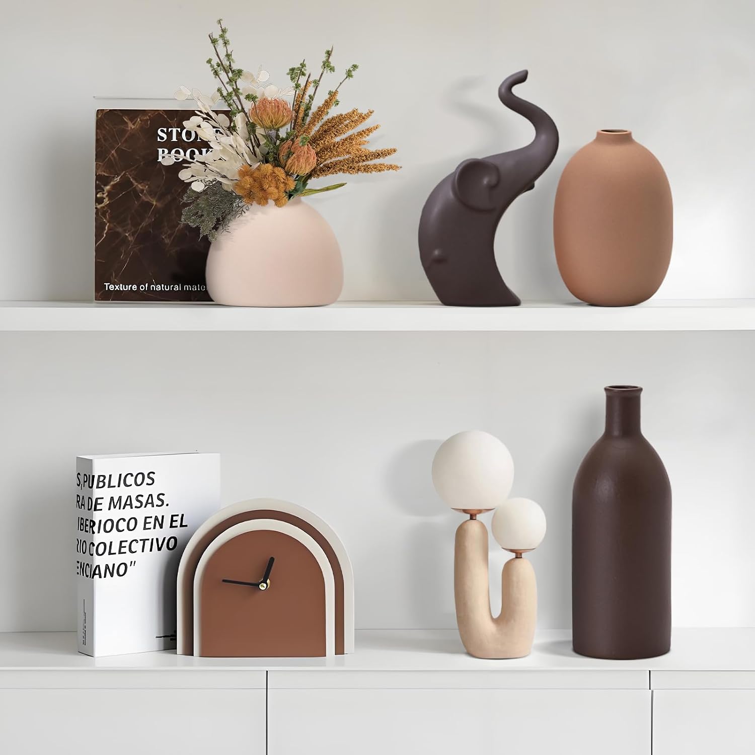 Neutral Ceramic Vase Set / Natural