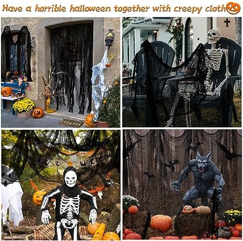 Xgunion Creepy Cloth 6Pcs 30x72 Inch Black Spooky Gauze