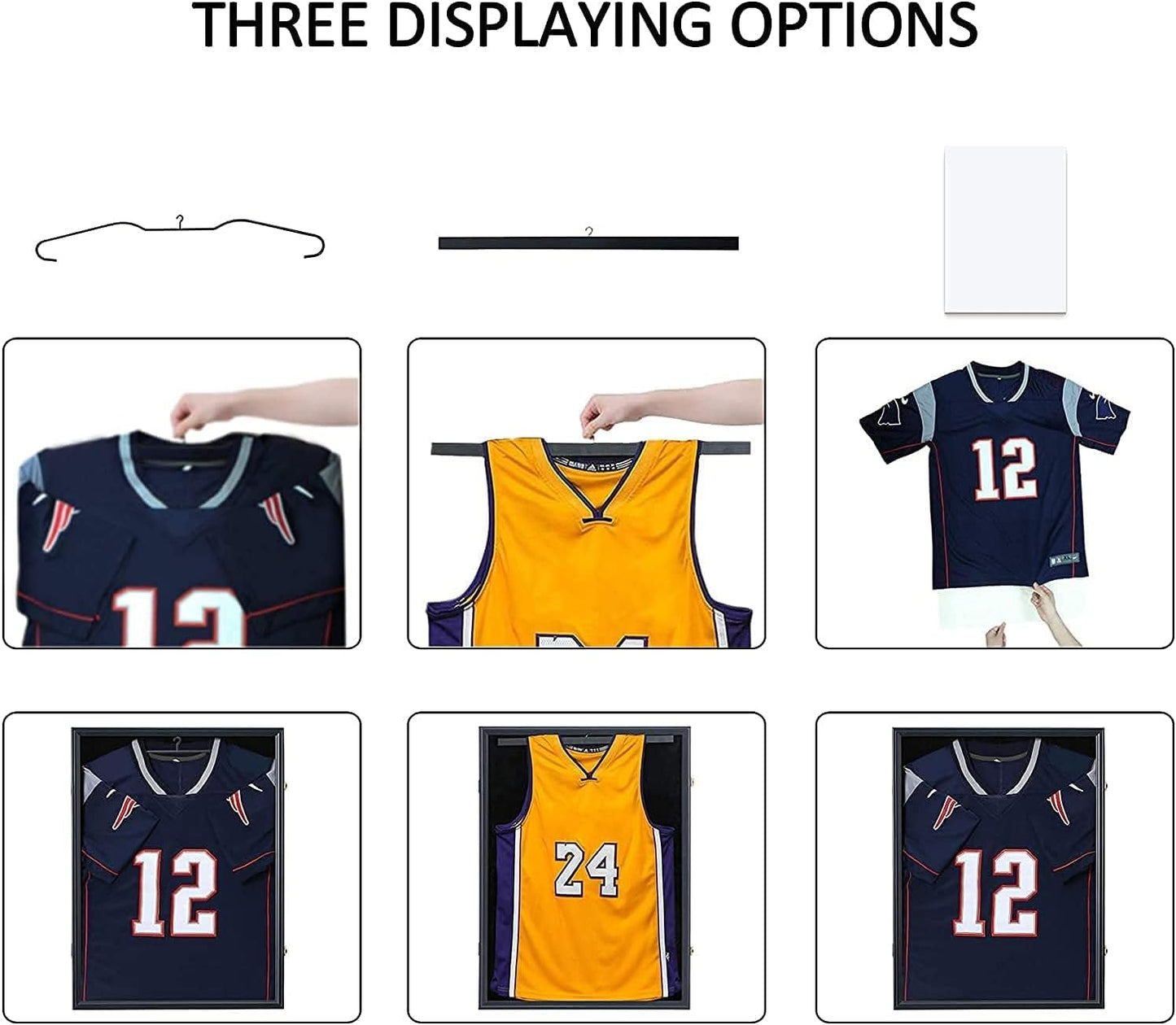 Sports Jersey Frame Display case for 2XL Football Jersey Display，2PC | Jersey Shadow Box for Baseball Basketball