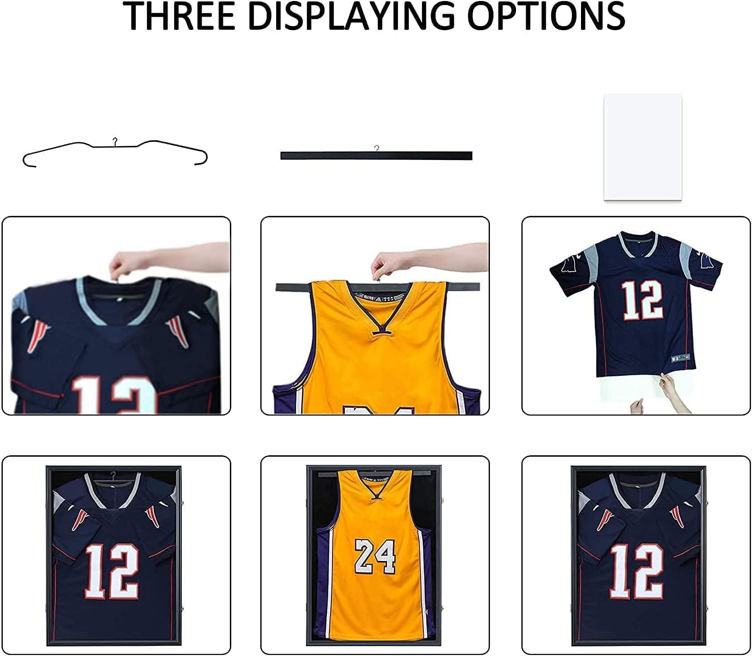 Sports Jersey Frame Display case for 2XL Football Jersey Display，2PC | Jersey Shadow Box for Baseball Basketball