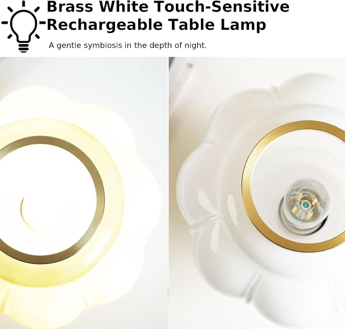 Mushroom Lamp, Cordless Rechargeable Table Lamp for Bedroom & Nightstand, 4W Dimmable Bedside Light, Small Mid Century