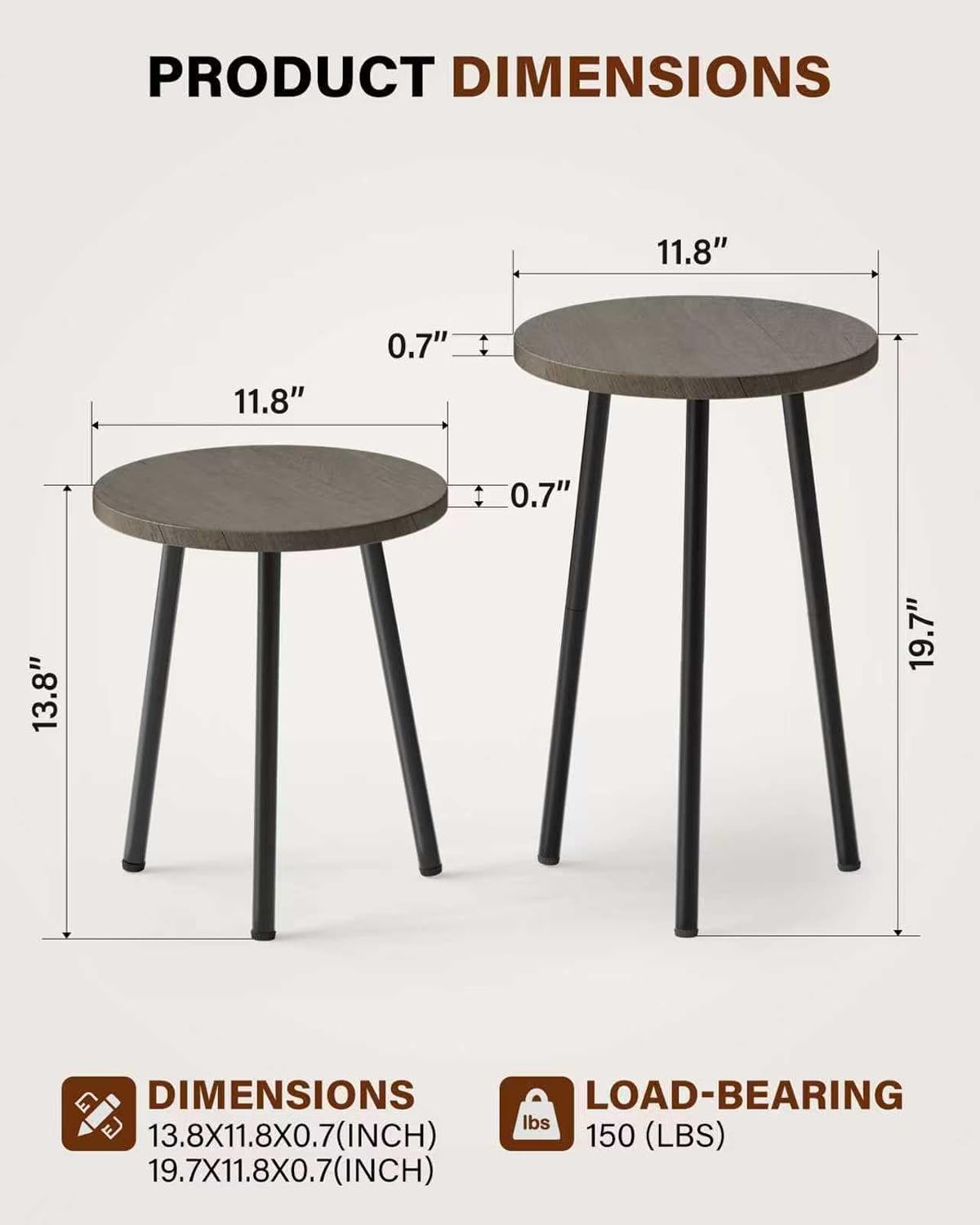 Plant Stand Indoor 2 Pack: Corner Wood Indoor Plant Stand - Plant Table | Mid Century Modern Decor - Smal Round Plant