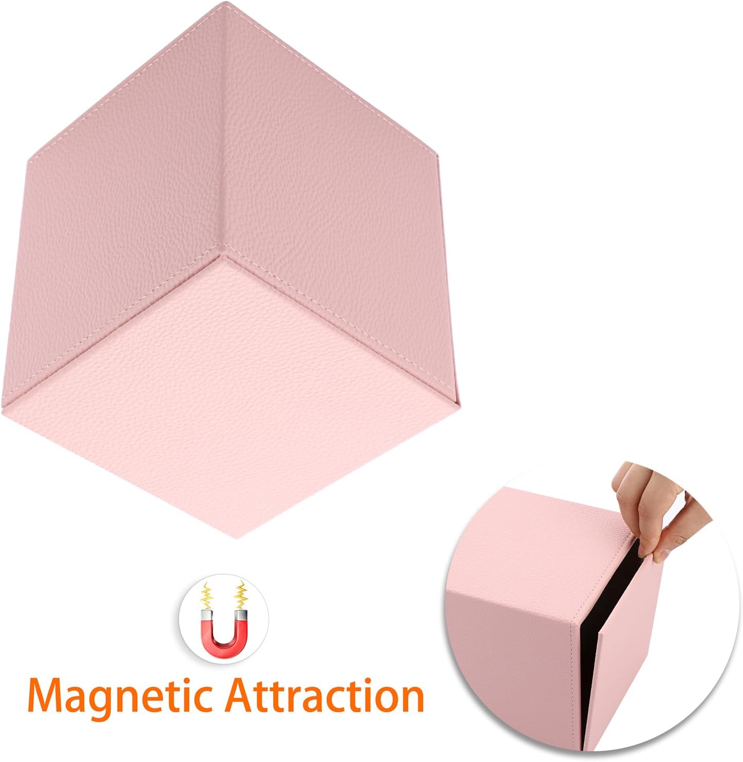 Tissue Box Cover Square Tissue Box Stylish PU Tissue Box Holder / Pink