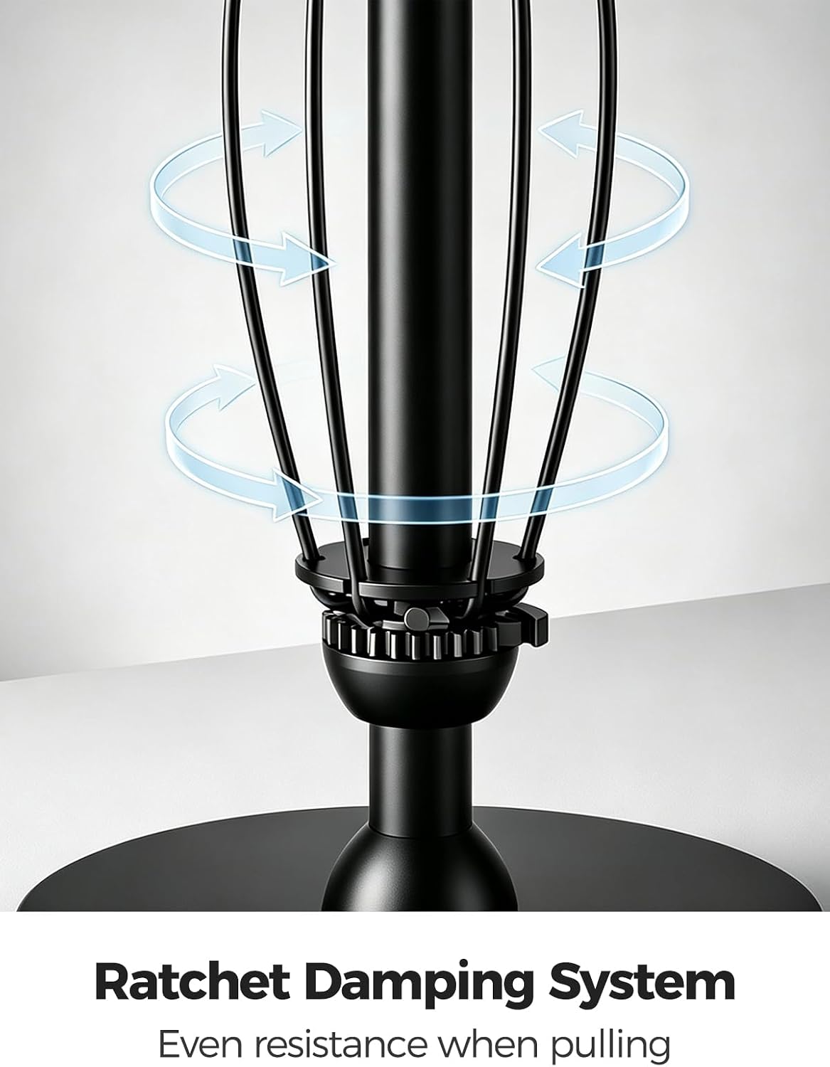VEHHE Black Paper Towel Holder Countertop, Spring Activated Arm, Damping | One-Hand Tear Design | Premium Stainless