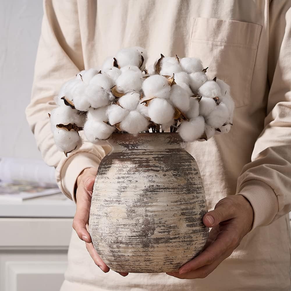 Ceramic Rustic Vase / 18077-fired Terra Clay