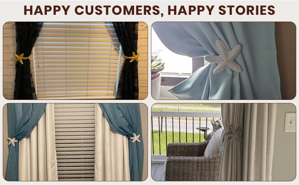 The Metal Magician Metal Nautical Starfish Curtain Holdback & Curtain Holder for Home, Bedroom & Office (Starfish