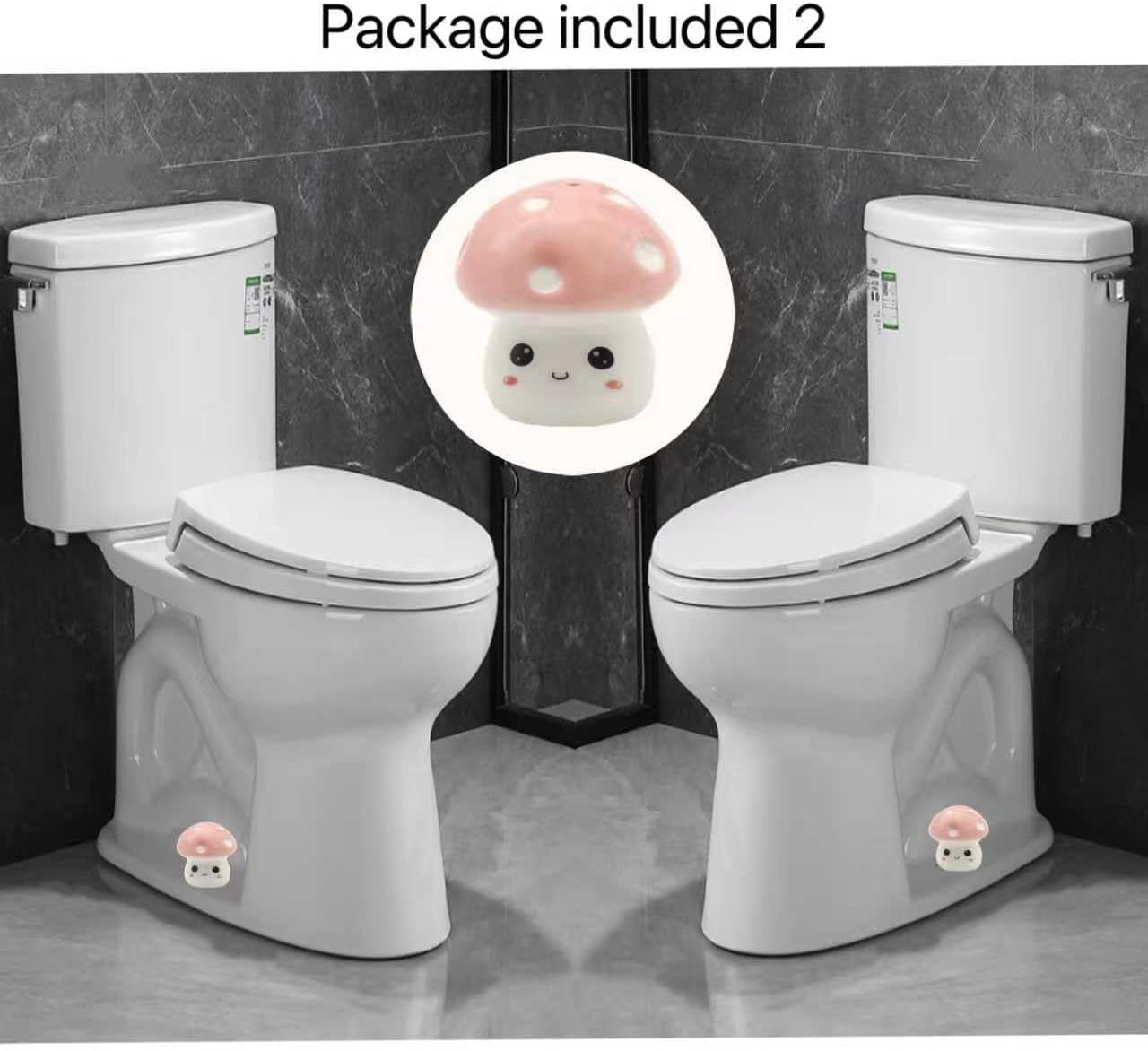Toilet Bolt Cover for Bottom / Mushroom-pink / Set of 2