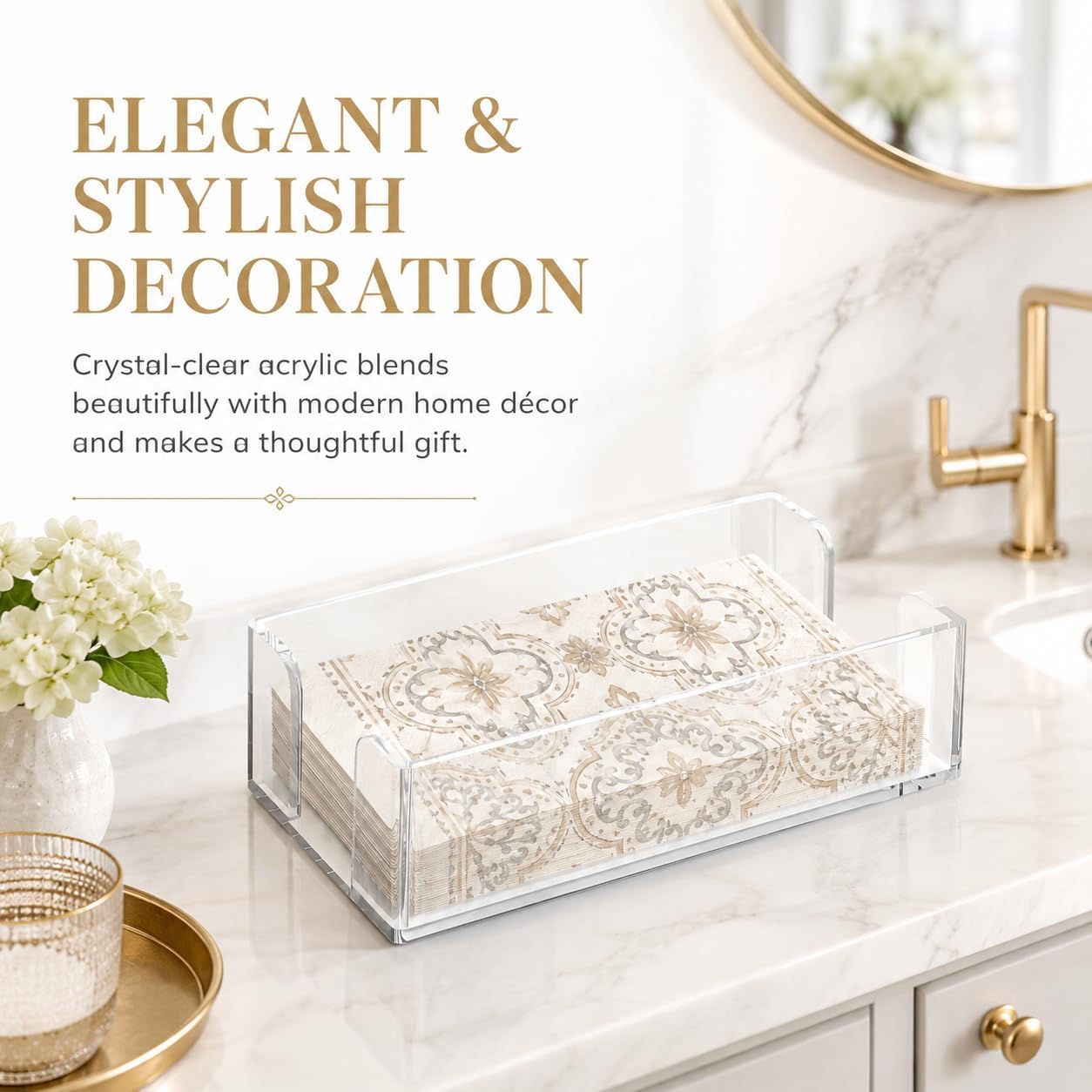 Acrylic Napkin Holder / Clear / Vertical