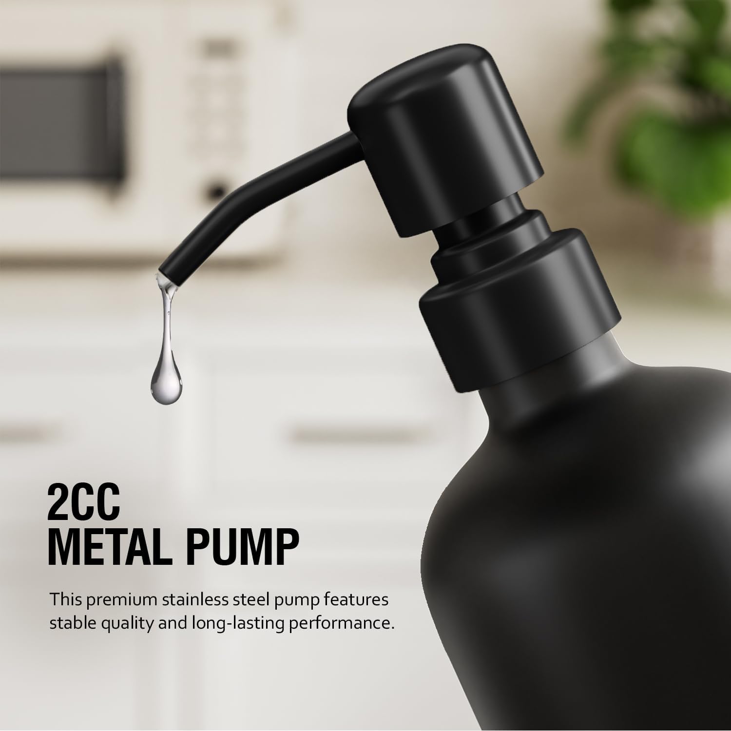MOMEEMO Black Soap Dispenser Set | Contains Dish and Hand Soap Dispenser, Suitable for Kitchen Decor and Accessories