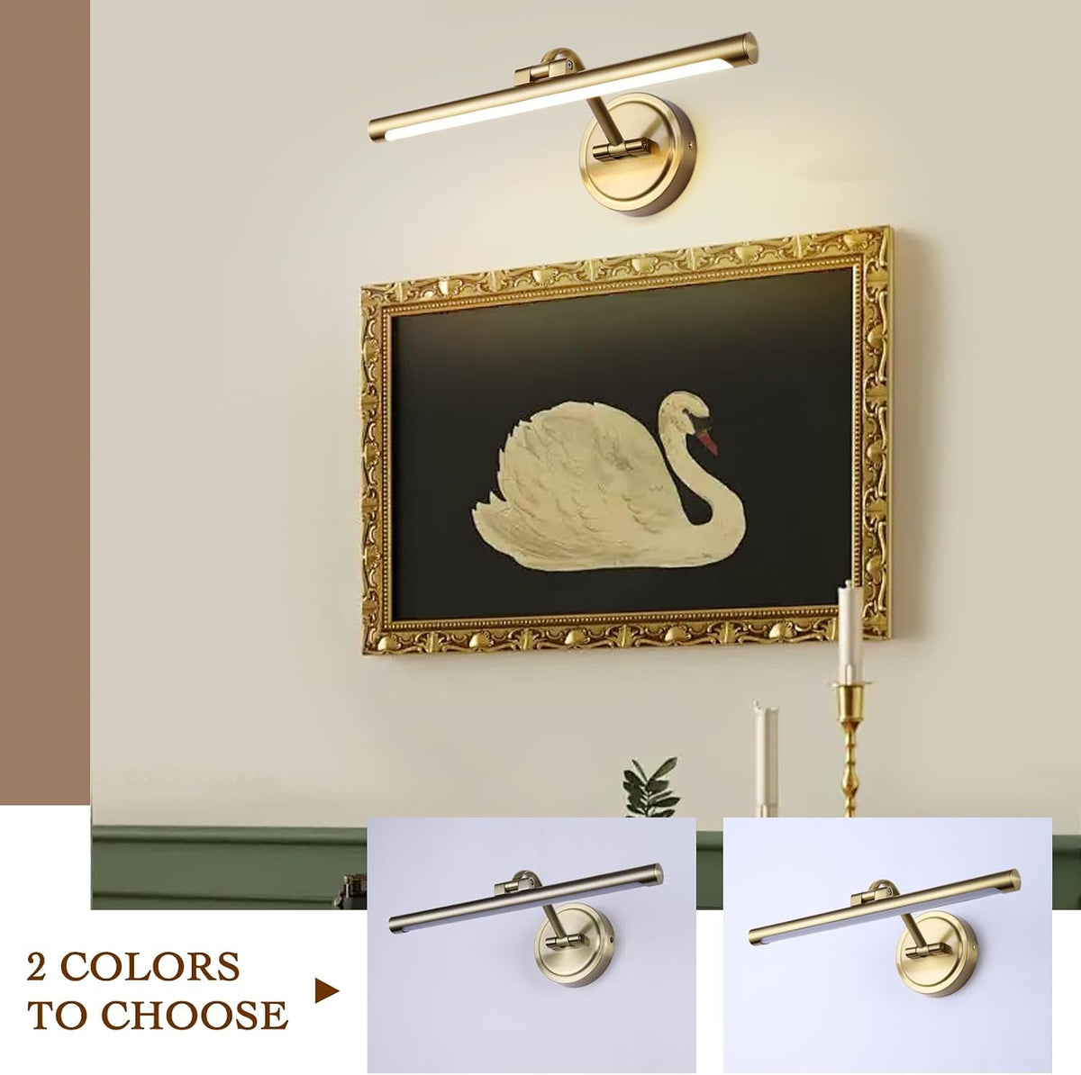 Modern Dimmable Picture Lights for Wall 15.7 Inch Hard-Wired LED Picture Frame Lights for Paintings Gallery Light with