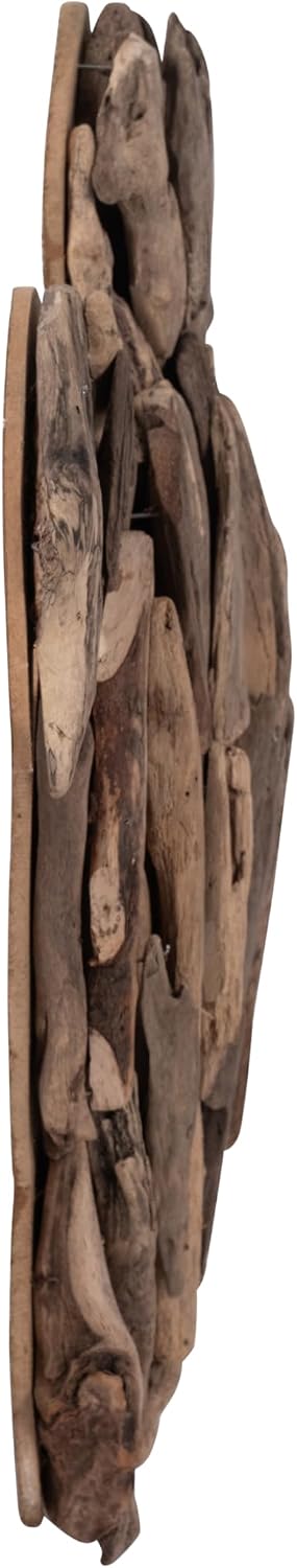 Wooden Driftwood Turtle Sculpture / Brown / 3.0" H