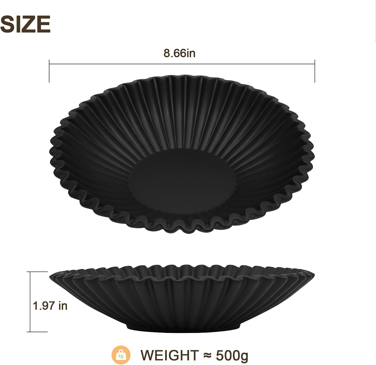 Small Decorative Bowl / Black / 8.65 Inch