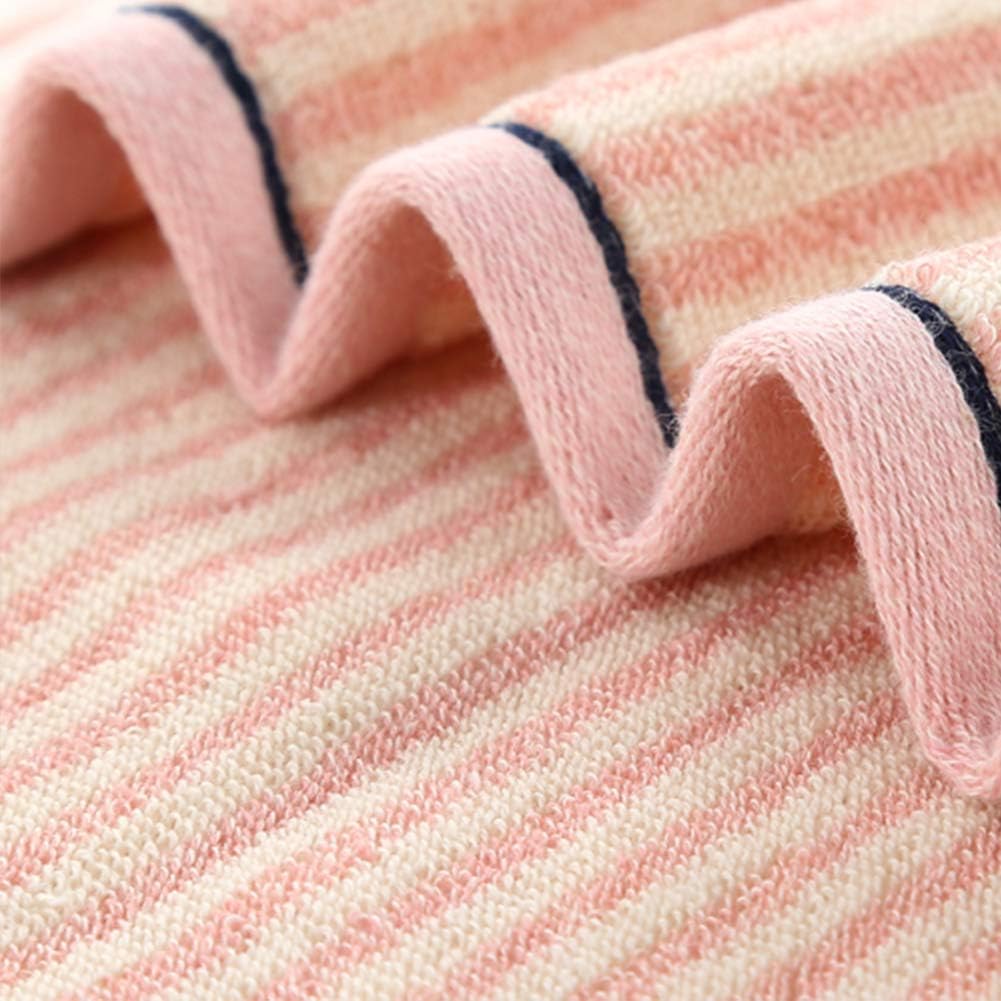 Hand Towels Set of 4 100% Cotton Striped Pattern Absorbent Soft Decorative Towel for Bathroom (Pink)