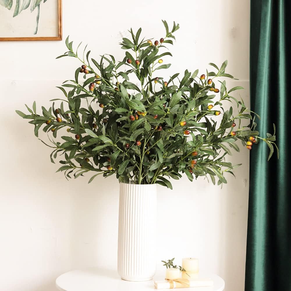 30'' Olive Branches Artificial Plants Olive Stems Greenery Branch for Vases / Green / Set of 3