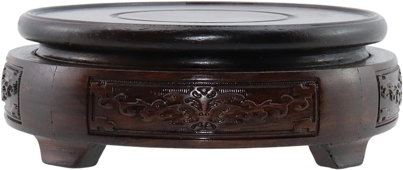 Wooden Display Stand Base " Wood Carved Craft Pedestal Traditional Wooden Base / 4 x 4 / Round