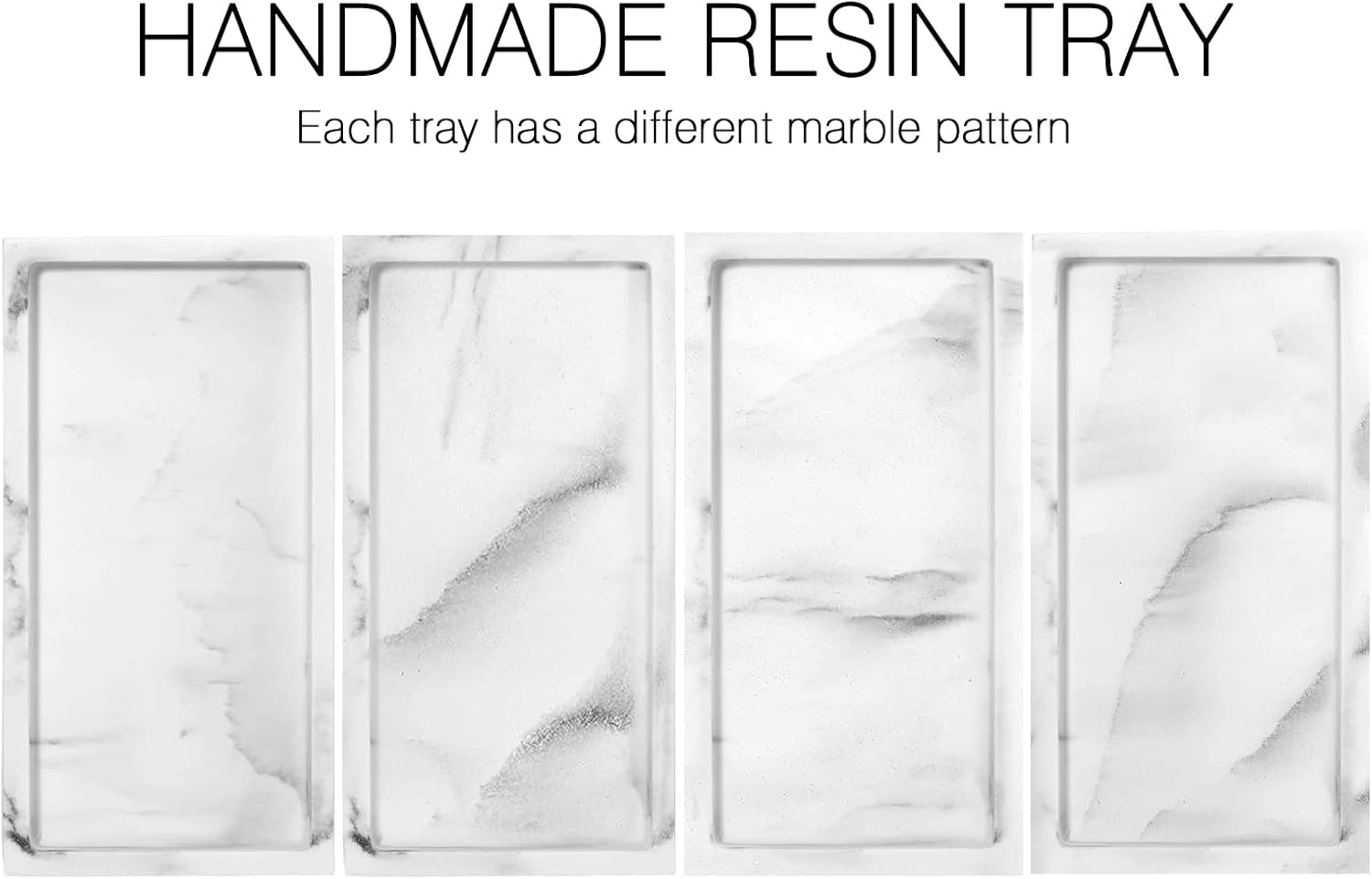 Bathroom Vanity Tray / Gravel White / Mini / 8 x 4