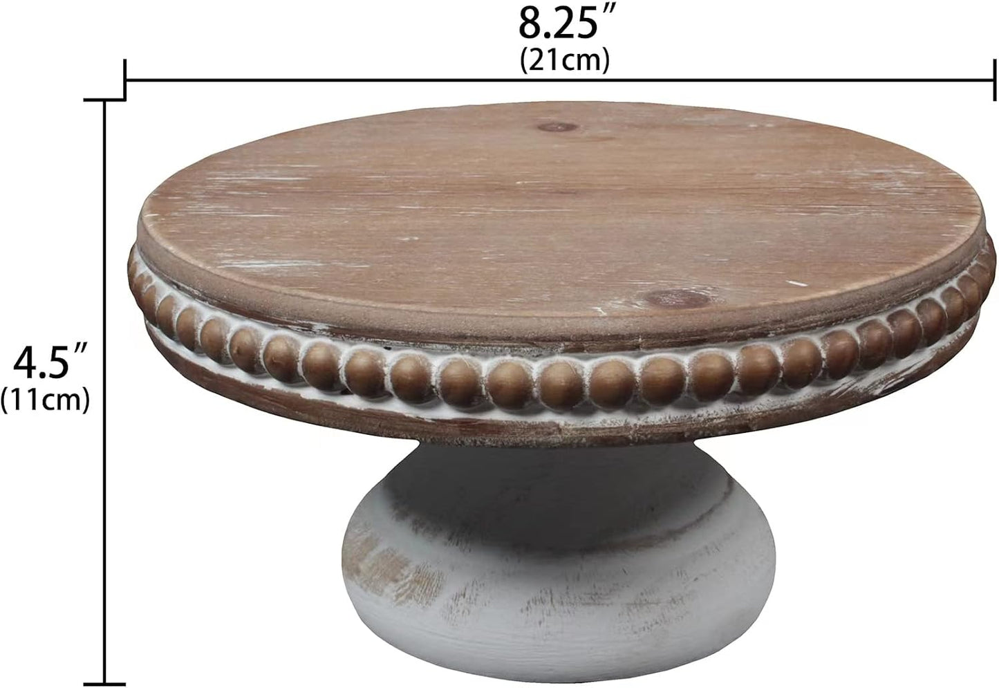 8.25" Shabby Chic Pedestal Tray Decor / White