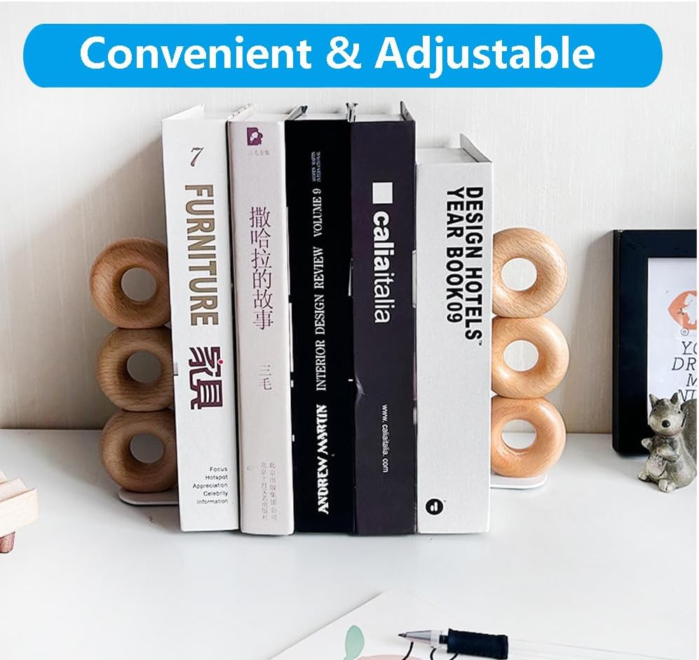 Metal Base Decorative Bookends for Heavy Books