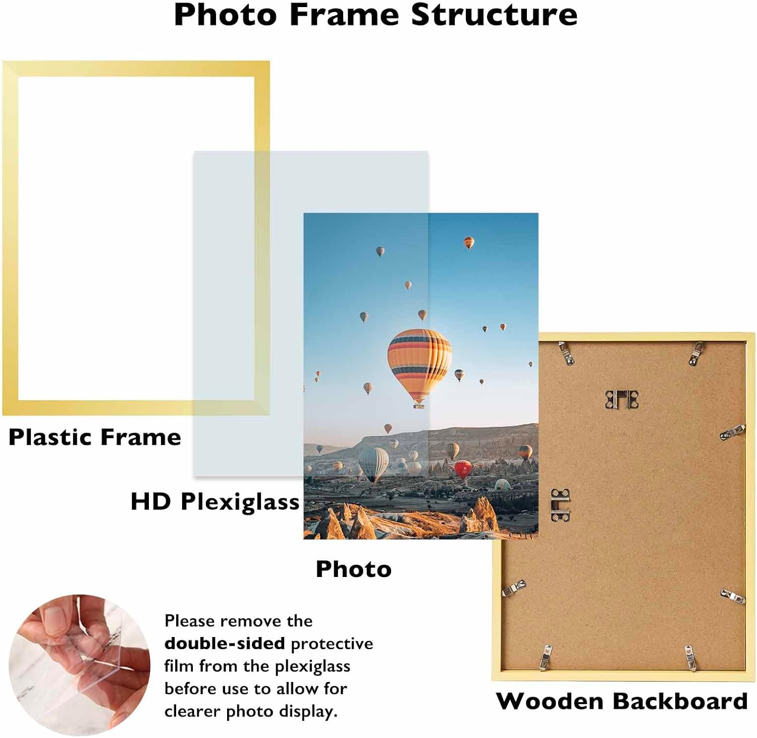 JCJMY 10x14 Picture Frame Set of 4 Gold for 30 x 40cm Diamond Art Painting, Wall Mounting Horizontally or Vertically