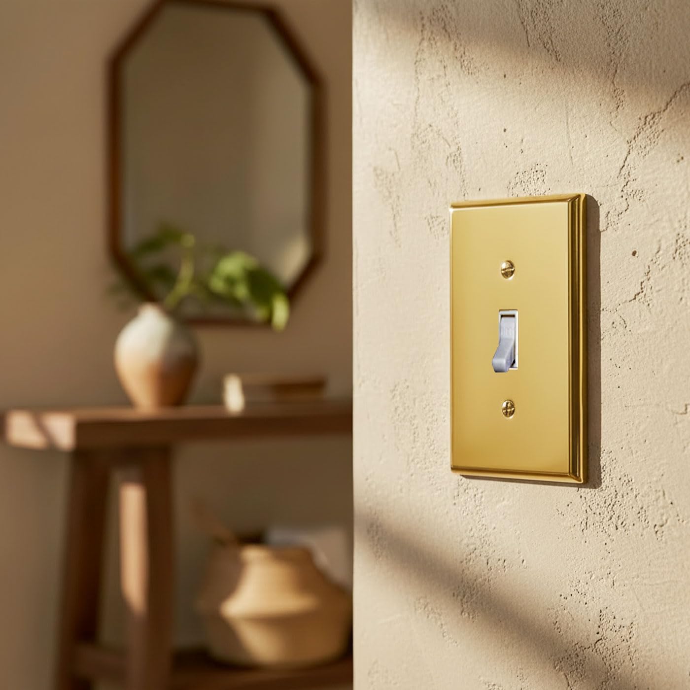 Rio Salto BRASS High Polished Gold Toggle Flip Switch Light Switch Cover – Signature Collection Premium Outlet Covers